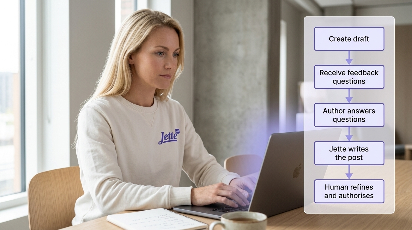 AI Hero Image: How Jette's AI-led content creation process actually works